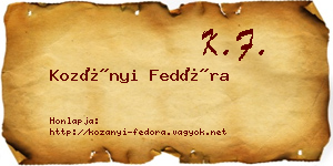 Kozányi Fedóra névjegykártya