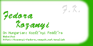fedora kozanyi business card